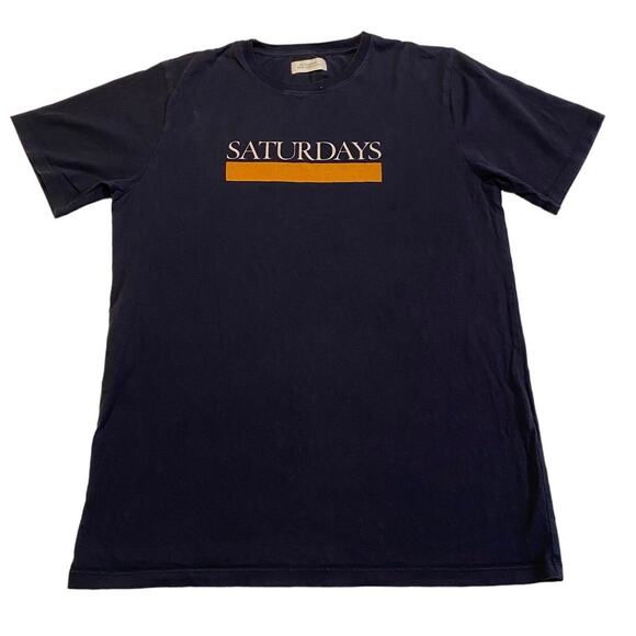 SATURDAYS NEW YORK CITY Other - Saturdays New York City Graphic T-shirt Logo Navy Blue Mens Medium